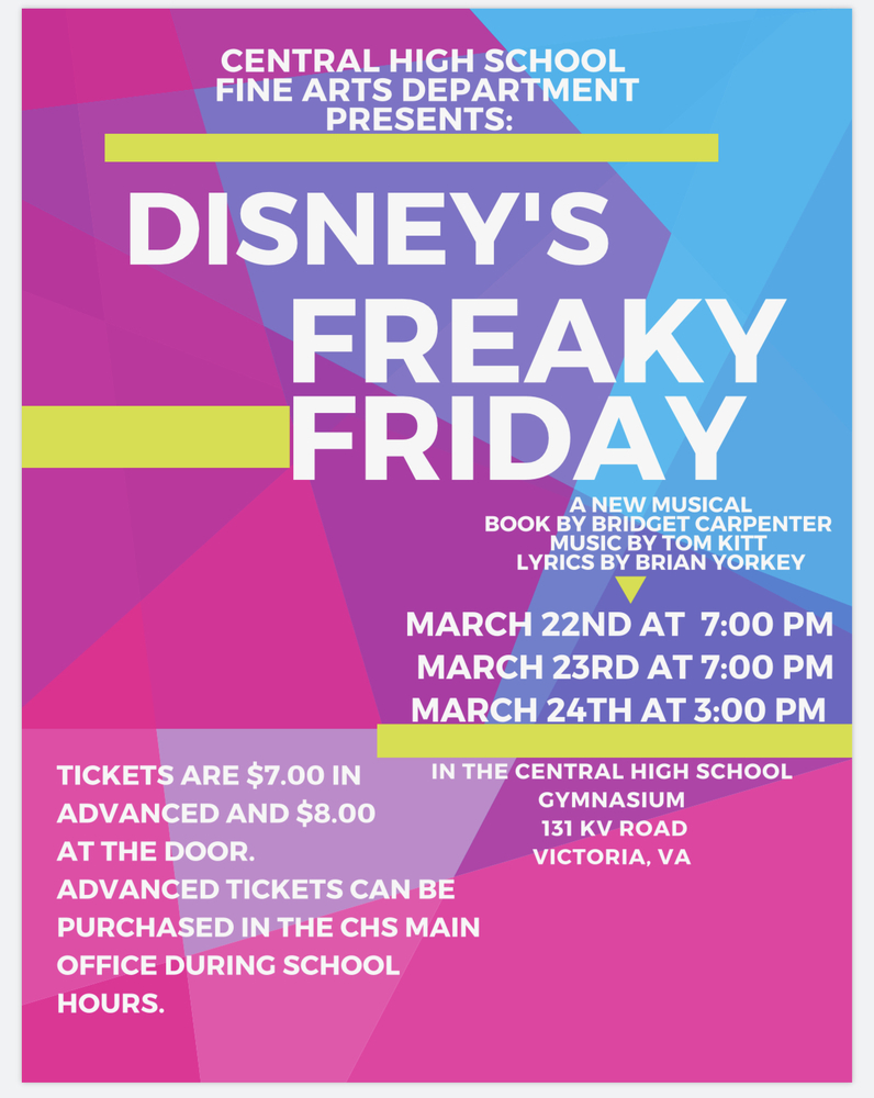 CHS Fine Arts Department Presents Disney's Freaky Friday