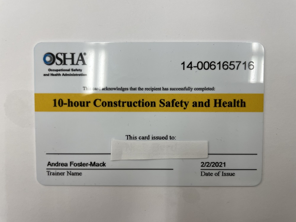 Mr Hudson s Cabinet Making And Carpentry Students Complete OSHA Course 