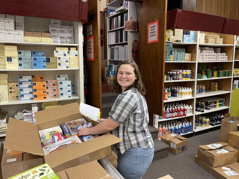 Macey Loebs works at Kenbridge Office Supply.