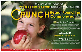Virginia Farm to School Week October 7-11, 2019; The Crunch Heard 'Round the Commonwealth on Wednesday, October 9!