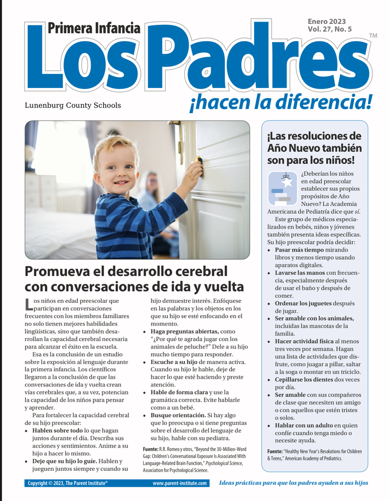 Parent Newsletter in Spanish